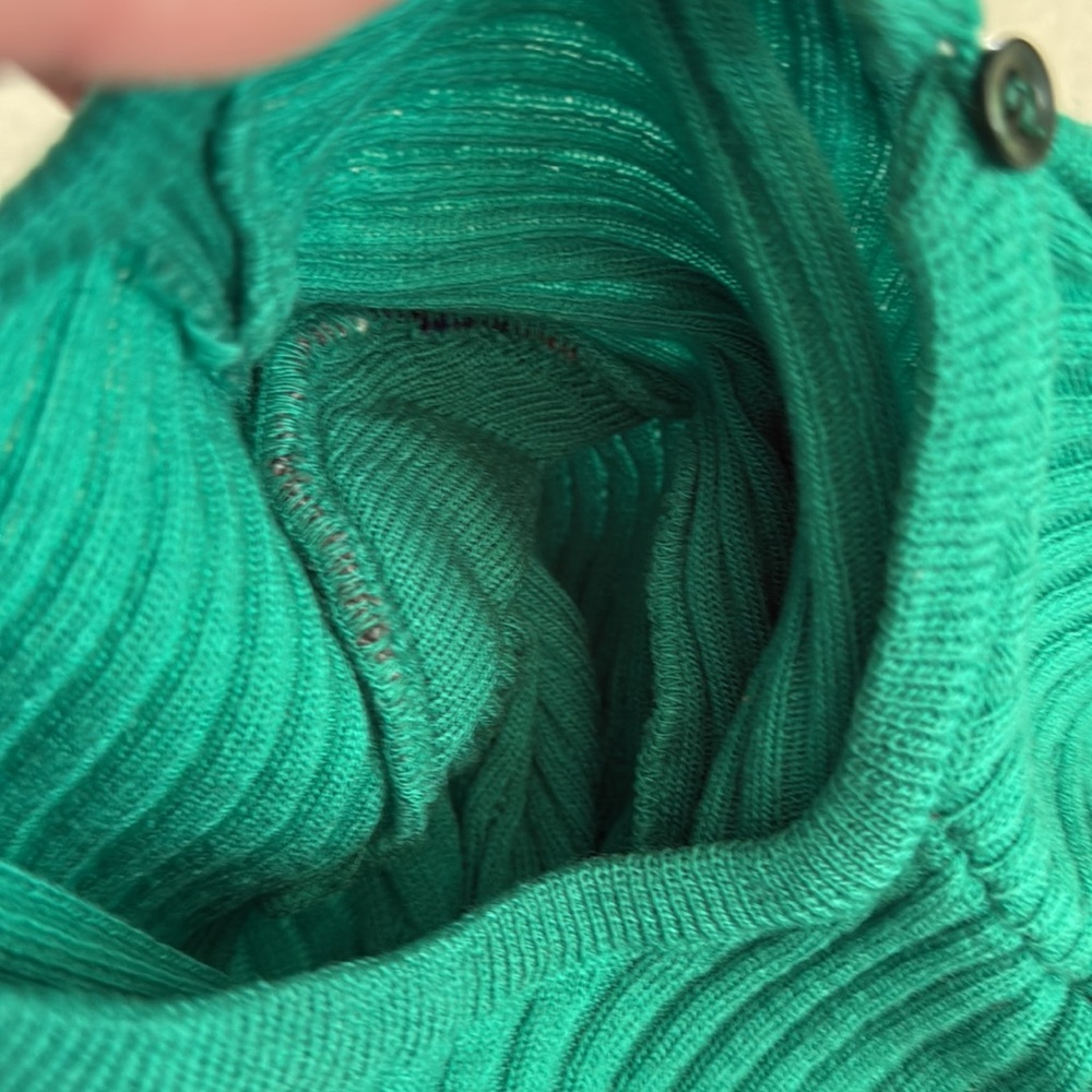 {VTG} Georgie Porgie | 70s/80s Rib Sweater Puff Sleeves Kelly Green (M) - Picture 10 of 16